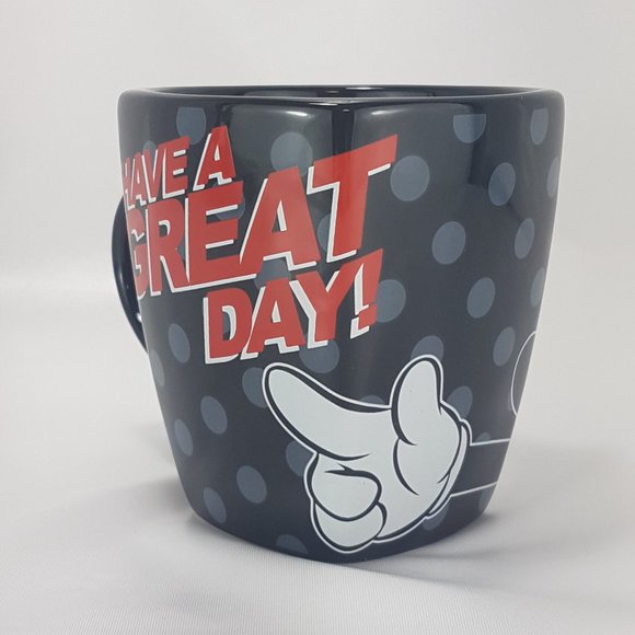 Vintage DISNEY Mickey Mouse Mug Teacup Have a Great Day Jerry Leigh Black Red - Picture 7 of 16